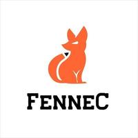 fennec fox logo grandes oreilles pointues vecteur