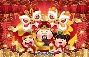 concept de salutations de fête joyeux nouvel an chinois vecteur