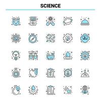 25 science icon set noir et bleu design d'icônes créatives et modèle de logo vecteur