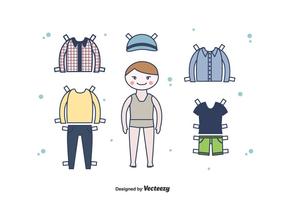 Dress Up Paper Doll Boy Vector