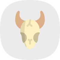 icône remplie de crâne de taureau vecteur
