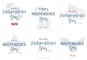 Joyeuses cartes postales dessins à main tirées à la main de l'Indépendance