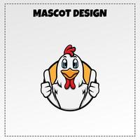 nourriture logo poulet mascotte illustration vecteur conception