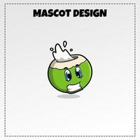 nourriture logo noix de coco glace mascotte illustration vecteur conception