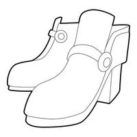 icône de deux bottes, style de contour vecteur