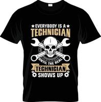 conception de t-shirt de technicien, slogan de t-shirt de technicien et conception de vêtements, typographie de technicien, vecteur de technicien, illustration de technicien