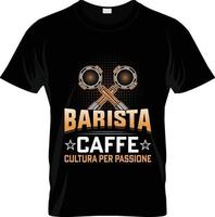 conception de t-shirt de café barista, slogan de t-shirt de café barista et conception de vêtements, typographie de café barista, vecteur de café barista, illustration de café barista