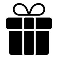 icône de boîte cadeau glyphe sur fond blanc vecteur