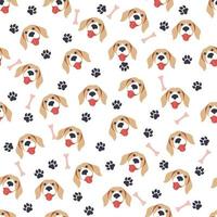 modèles sans couture avec des muselières de chiens de dessin animé mignon. dalmatien, terrier, bouledogue vecteur