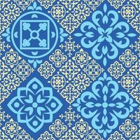 modèle sans couture portugais avec tuiles azulejo. magnifique motif de patchwork sans couture à partir de carreaux marocains colorés, d'ornements vecteur