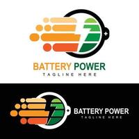 création de logo de batterie, illustration de charge de technologie, vecteur de marque d'entreprise