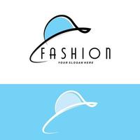 illustration de conception de logo de chapeau pour femme accessoires de beauté de mode et soin de marque de produit vecteur