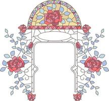 cadre art déco dans le thème de la rose vecteur