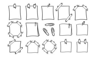 icône de notes papier dessinés à la main vecteur