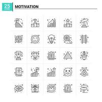 25 motivation icon set vector background