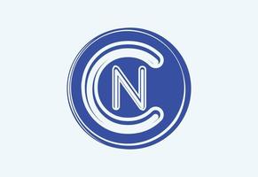 cn lettre logo et modèle de conception d'icône vecteur