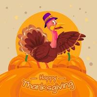 illustration de Thanksgiving de la dinde et de la citrouille vecteur