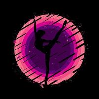 silhouette de danseuse de ballet de style abstrait vecteur