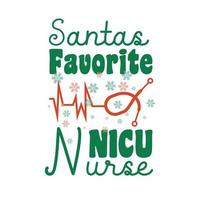 t-shirt de noël infirmière nicu vecteur