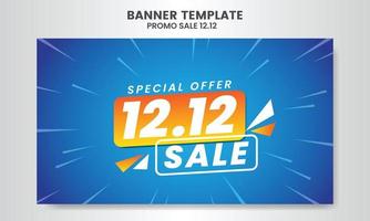 12.12 journée shopping vente flash super vente conception de modèle de bannière offre spéciale remise vecteur