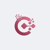 lettre créative c pixel logo vector design