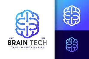 b lettre brain tech logo design, image vectorielle de logos d'identité de marque, logo moderne, modèles d'illustration vectorielle de logo vecteur