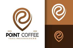 création de logo de point de café, vecteur de logos d'identité de marque, logo moderne, modèle d'illustration vectorielle de dessins de logo