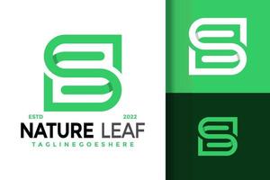 s lettre nature feuille logo design, image vectorielle de logos d'identité de marque, logo moderne, modèles d'illustration vectorielle de logos vecteur