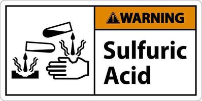 Panneau d'avertissement d'acide sulfurique sur fond blanc vecteur