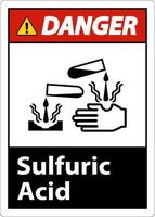 danger, acide sulfurique, signe, blanc, fond vecteur