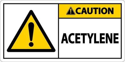 Attention signe d'acétylène sur fond blanc vecteur