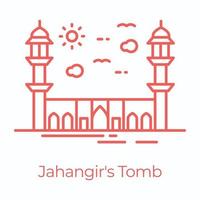 tombeau de jahangir à la mode vecteur