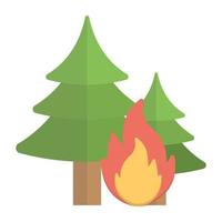 concepts de feu de forêt à la mode vecteur