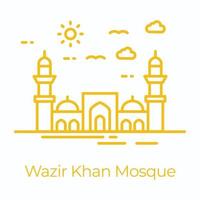 mosquée wazir khan vecteur