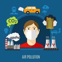 concept de pollution atmosphérique vecteur