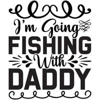 je vais pêcher avec papa vecteur