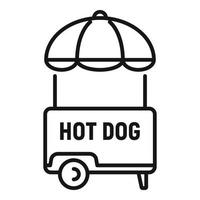 vecteur de contour d'icône de hot-dog. kiosque de rue
