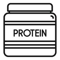 vecteur de contour d'icône de conteneur de protéines. lactosérum sportif