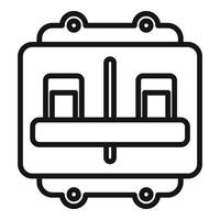 vecteur de contour d'icône d'équipement de disjoncteur. boîte de circuit