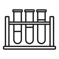 vecteur de contour d'icône de support de tube à essai. nourriture ogm