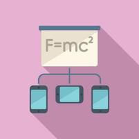 vecteur plat d'icône d'étude en ligne. réserver une formation