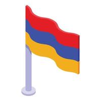 vecteur isométrique d'icône de drapeau arménien. pays patriotique