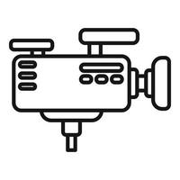 vecteur de contour d'icône de caméra vidéo de reportage. presse télé