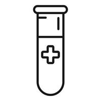 vecteur de contour d'icône de tube à essai médical. donner de l'aide