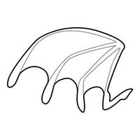 icône d'aile de chauve-souris, style de contour vecteur