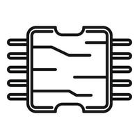 vecteur de contour d'icône de processeur de tablette. téléphone cassé