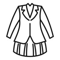 vecteur de contour d'icône de robe de costume. code du collège