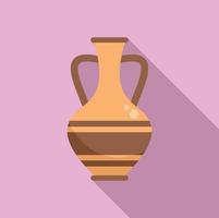 vecteur plat d'icône de pot d'amphore. grec ancien