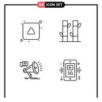 pack d'icônes vectorielles stock de 4 signes et symboles de ligne pour aligner le mégaphone vers le haut des éléments de conception vectoriels modifiables vecteur