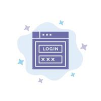 Bouclier de mot de passe internet sécurité web icône bleue sur fond de nuage abstrait vecteur